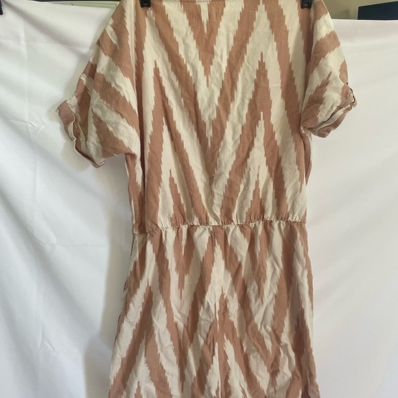 Lou & Grey for Loft Striped Button-Up Tie-Front romper M - Picture 3 of 5